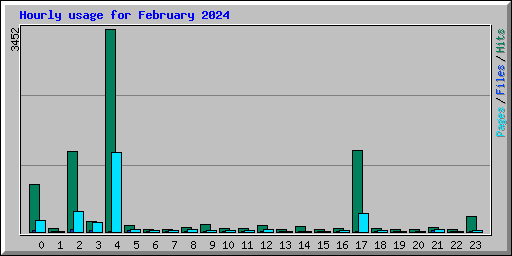 Hourly usage for February 2024