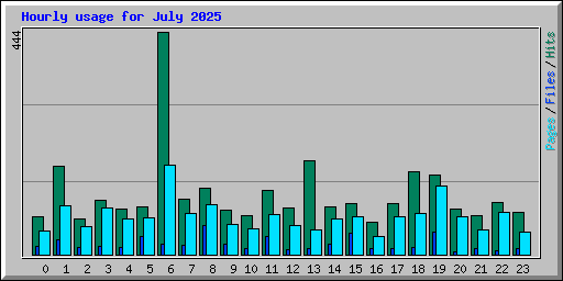 Hourly usage for July 2025
